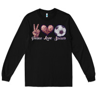 Black peace love soccer Long Sleeve Tee - JahusDesignShop