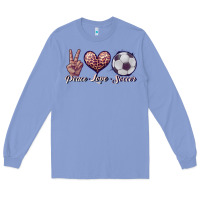 Colony Blue peace love soccer Long Sleeve Tee - JahusDesignShop