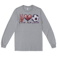 Heather Grey peace love soccer Long Sleeve Tee - JahusDesignShop