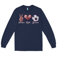 Navy peace love soccer Long Sleeve Tee - JahusDesignShop
