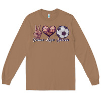 Toasted Coconut peace love soccer Long Sleeve Tee - JahusDesignShop