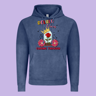 Delulu Queen Coming Through Vintage Hoodie Designed By Maliassmallbusiness