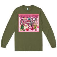 Army Green 3d retro pink christmas vibes Long Sleeve Tee - MaliasSmallBusiness