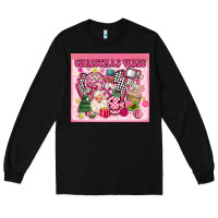 Black 3d retro pink christmas vibes Long Sleeve Tee - MaliasSmallBusiness