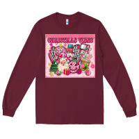 Burgundy 3d retro pink christmas vibes Long Sleeve Tee - MaliasSmallBusiness
