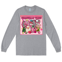 Heather Grey 3d retro pink christmas vibes Long Sleeve Tee - MaliasSmallBusiness
