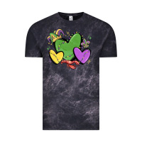 Cloud Black mardi gras hearts Vintage Tee - MaliasSmallBusiness