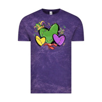 Cloud Purple mardi gras hearts Vintage Tee - MaliasSmallBusiness