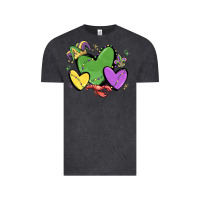 Vintage Black mardi gras hearts Vintage Tee - MaliasSmallBusiness