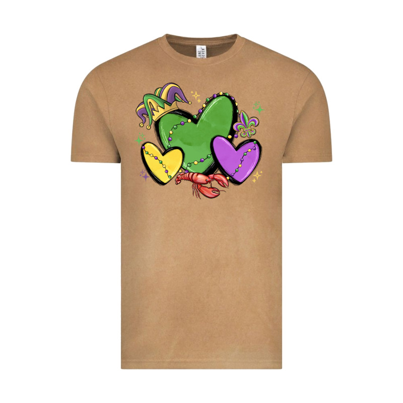 Mardi Gras Hearts Vintage Tee by MaliasSmallBusiness | Teevron