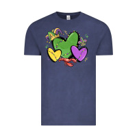 Vintage Denim mardi gras hearts Vintage Tee - MaliasSmallBusiness