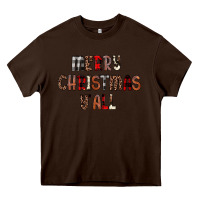 Chocolate Brown merry christmas y all Heavy Core Tee - JahusDesignShop