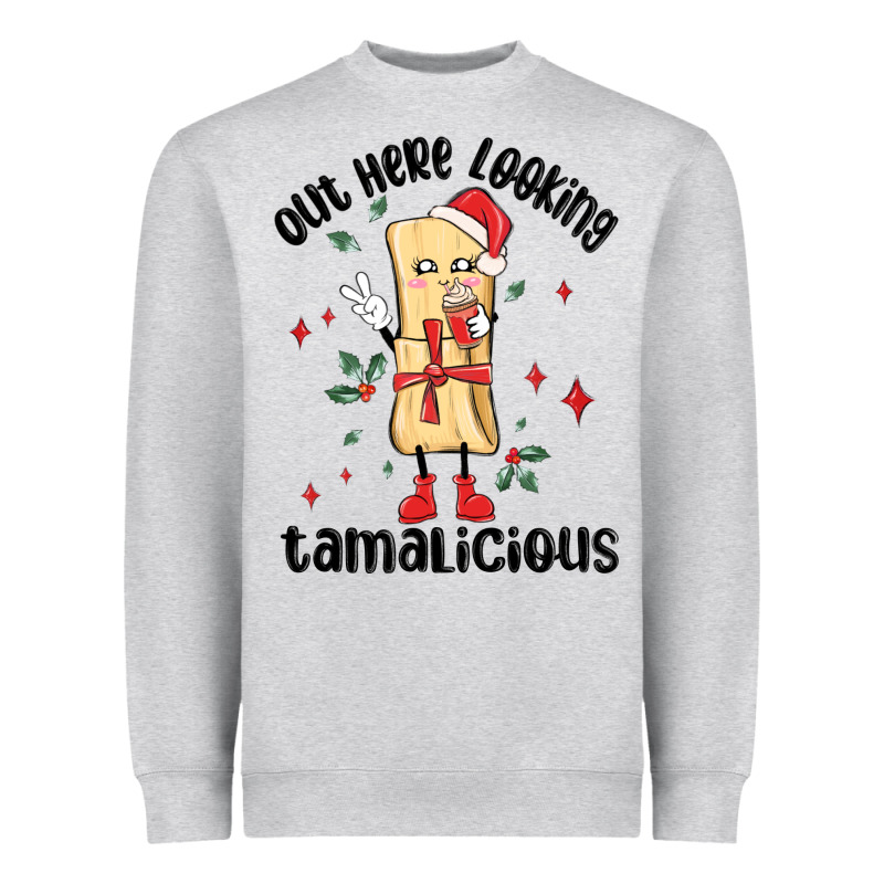 Out Here Looking Tamalicious Christmas Tamale Heavyweight Sweatshirt by MaliasSmallBusiness | Teevron