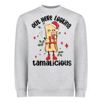 Heather Grey out here looking tamalicious christmas tamale Heavyweight Sweatshirt - MaliasSmallBusiness