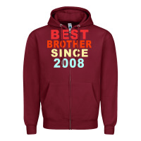 Burgundy Best Brother Sİnce 2008 Zipper Hoodie - Bettercallsaul