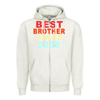 Oatmeal Heather Best Brother Sİnce 2008 Zipper Hoodie - Bettercallsaul