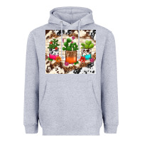 Heather Grey cowhide succulent Heavyweight Hoodie - TumblerDesignByShophia