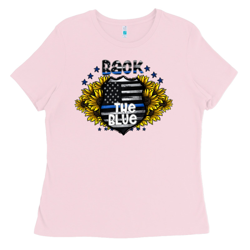 Back The Blue Ladies Tee by CowhideDigitalArt | Teevron