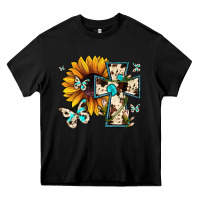 Black cross with sunflower Heavy Core Tee - JahusDesignShop
