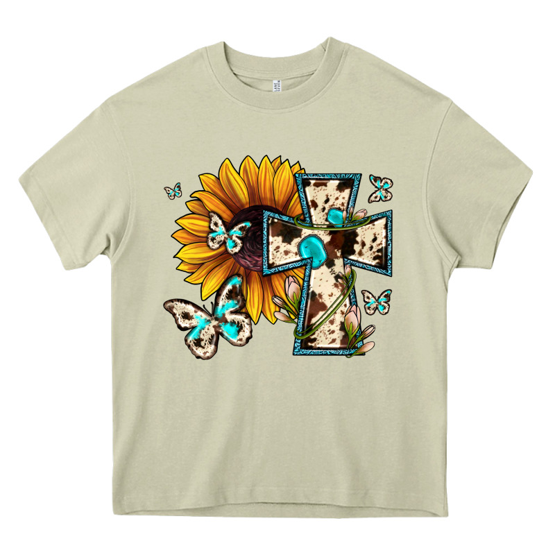 Cross With Sunflower Heavy Core Tee by JahusDesignShop | Teevron