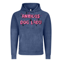 Vintage Denim anxious dog lady Vintage Hoodie - MaliasSmallBusiness