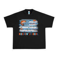 Black fishing lure flag keepin' it reel Urban Heavy Tee - MaliasSmallBusiness