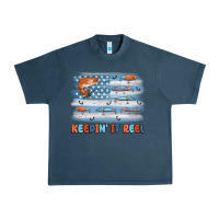 Midnight Navy fishing lure flag keepin' it reel Urban Heavy Tee - MaliasSmallBusiness