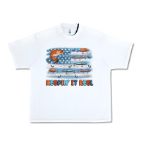 White fishing lure flag keepin' it reel Urban Heavy Tee - MaliasSmallBusiness