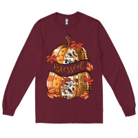 Burgundy blessed Long Sleeve Tee - MaliasSmallBusiness