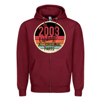 Burgundy 16th Birthday gift Vintage 2003 Zipper Hoodie - Bettercallsaul