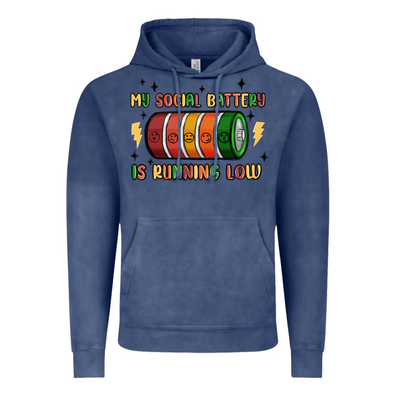 Social Battery Vintage Hoodie by MaliasSmallBusiness | Teevron