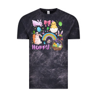 Cloud Black easter hoppy bunny Vintage Tee - MaliasSmallBusiness