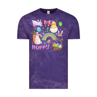 Cloud Purple easter hoppy bunny Vintage Tee - MaliasSmallBusiness