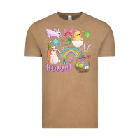 Vintage Coffee easter hoppy bunny Vintage Tee - MaliasSmallBusiness