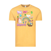 Vintage Mustard easter hoppy bunny Vintage Tee - MaliasSmallBusiness