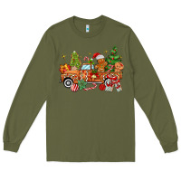 Army Green christmas gingerbread truck Long Sleeve Tee - MaliasSmallBusiness