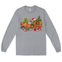 Heather Grey christmas gingerbread truck Long Sleeve Tee - MaliasSmallBusiness