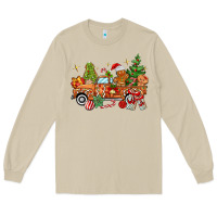 Mushroom christmas gingerbread truck Long Sleeve Tee - MaliasSmallBusiness