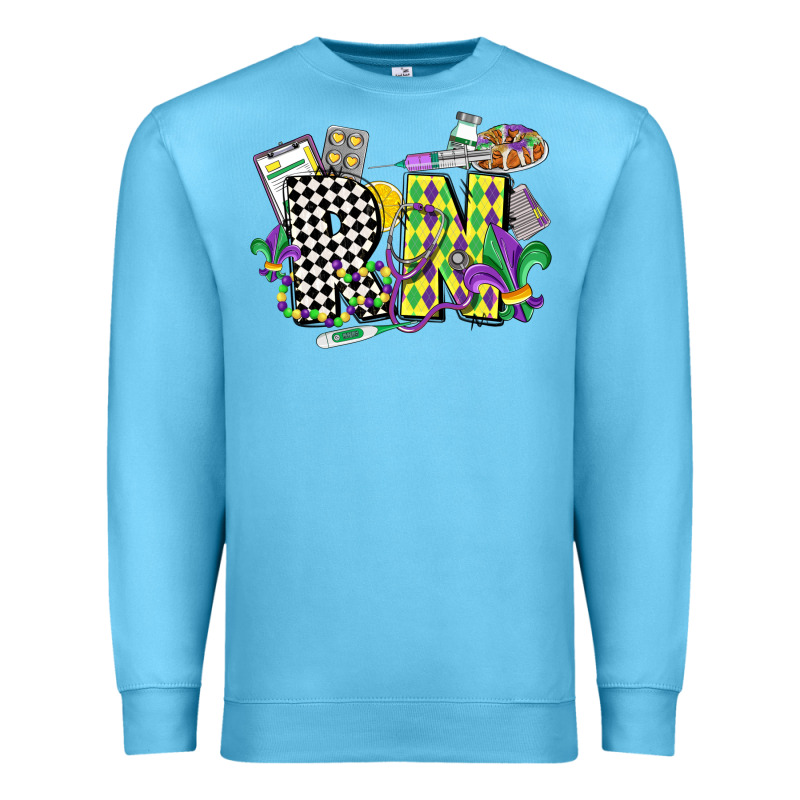 Registered Nurse Mardi Gras Premium Sweatshirt by CowGirlArtShop | Teevron