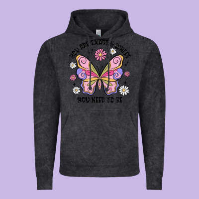 You Are Exactly Where You Need To Be Vintage Hoodie Designed By Maliassmallbusiness