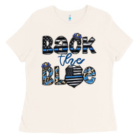 Bone back the blue1 Ladies Tee - CowhideDigitalArt