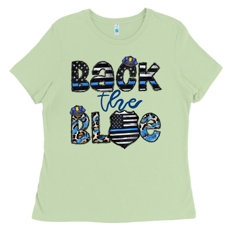 Back The Blue1 Ladies Tee by CowhideDigitalArt | Teevron