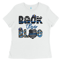 White back the blue1 Ladies Tee - CowhideDigitalArt