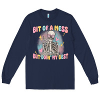 Navy bit of a mess but doing my best Long Sleeve Tee - MaliasSmallBusiness