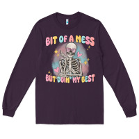 Plum bit of a mess but doing my best Long Sleeve Tee - MaliasSmallBusiness