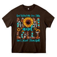 Chocolate Brown god gifted me two titles mom and lolli  and i rock Heavy Core Tee - JahusDesignShop