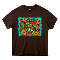 Chocolate Brown cactus christmas Heavy Core Tee - BarkalooDesign
