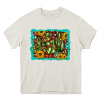Cream cactus christmas Heavy Core Tee - BarkalooDesign