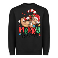 Black merry slothmas Heavyweight Sweatshirt - MaliasSmallBusiness