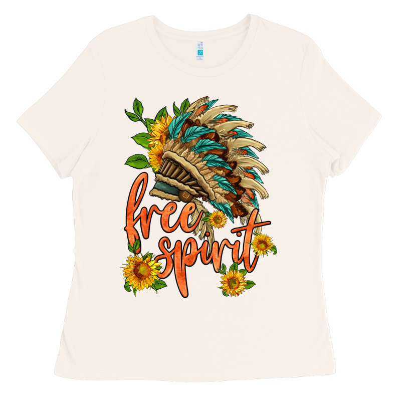 Free Spirit Sunflower And Indian Headdress Ladies Tee by HRA Design Shop | Teevron